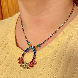🌈Handmade Rainbow Teardrop Necklace🌈